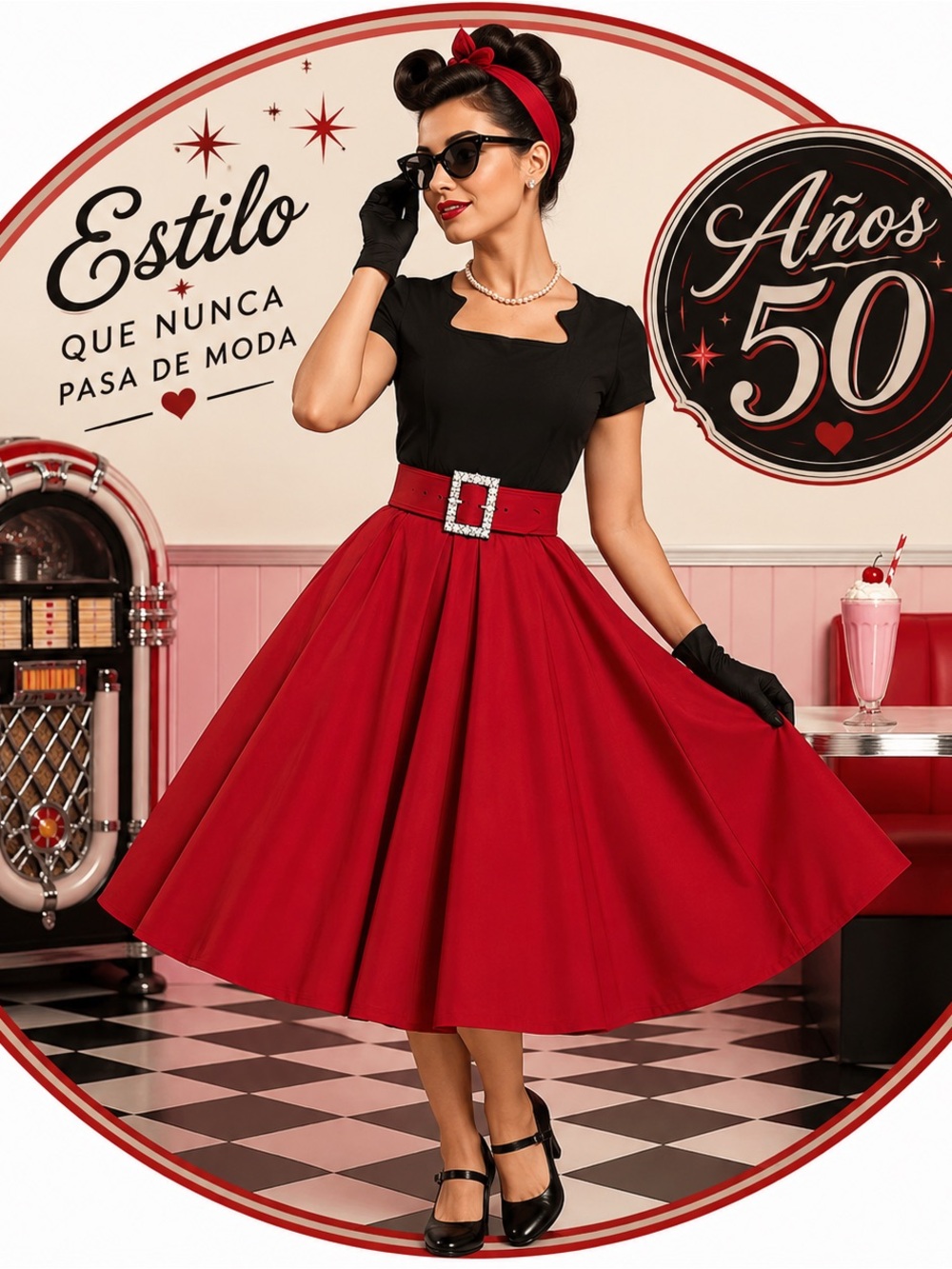 Elegant Red Women's Skirt